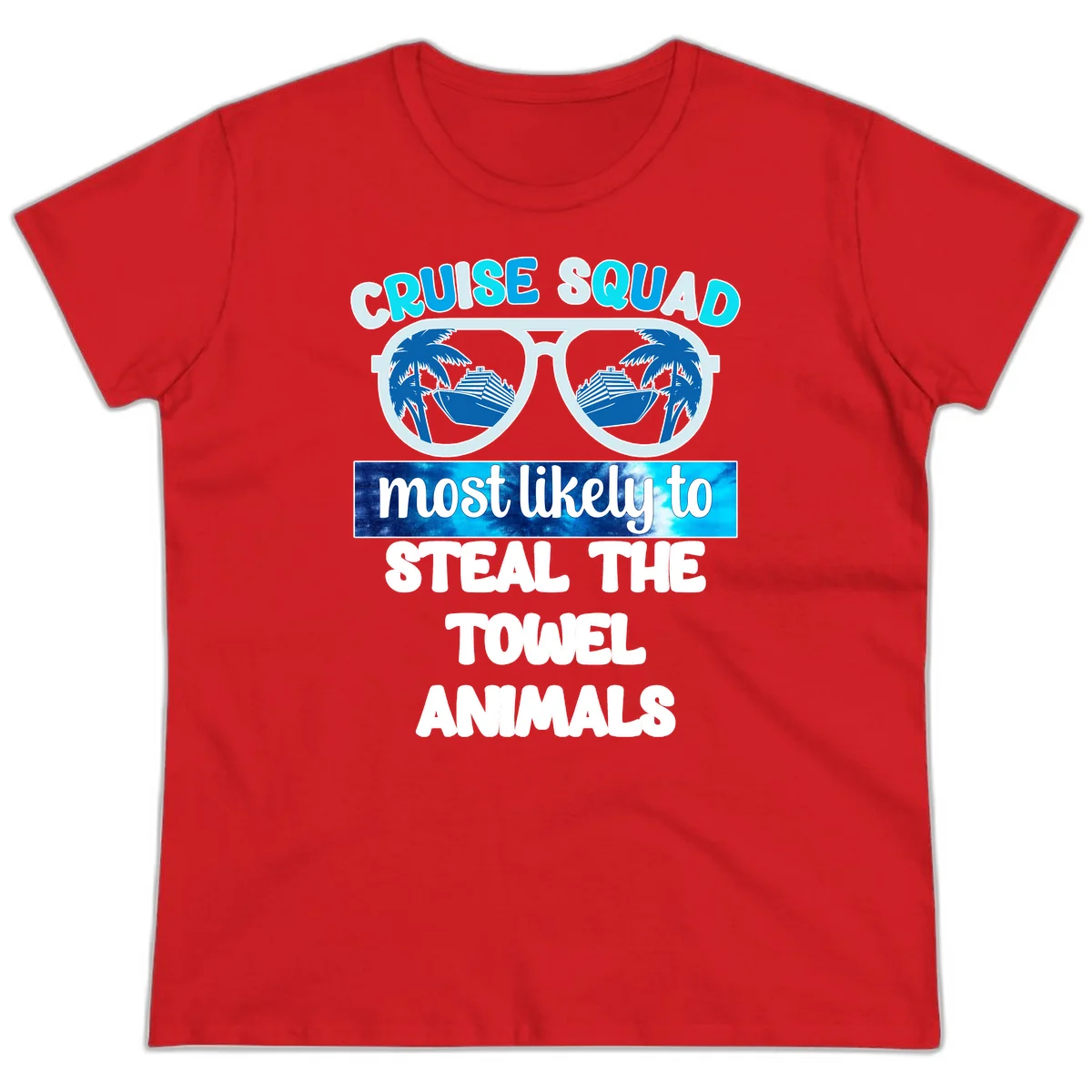 Cruise Squad Towel Thieves Ladies Tee in Red
