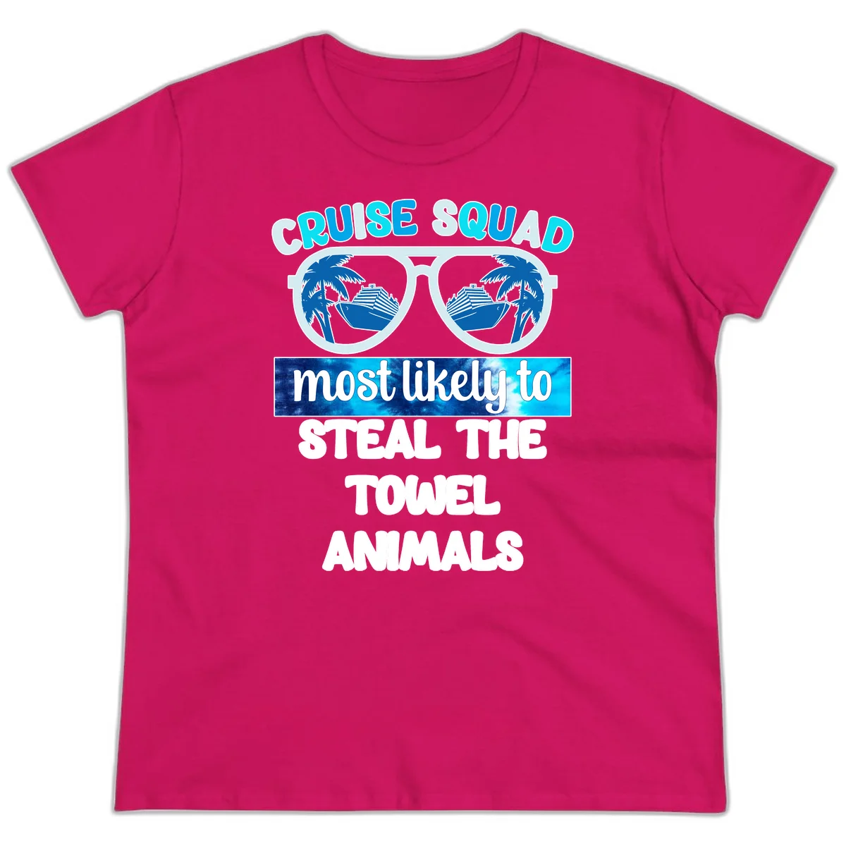 Cruise Squad Towel Thieves Ladies Tee in Heliconia