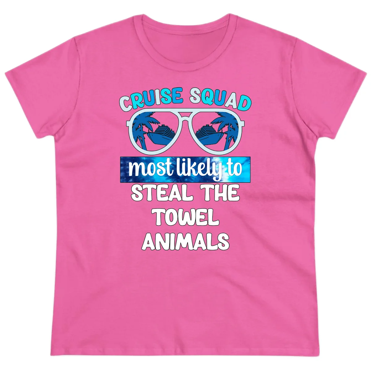 Cruise Squad Towel Thieves Ladies Tee in Azalea