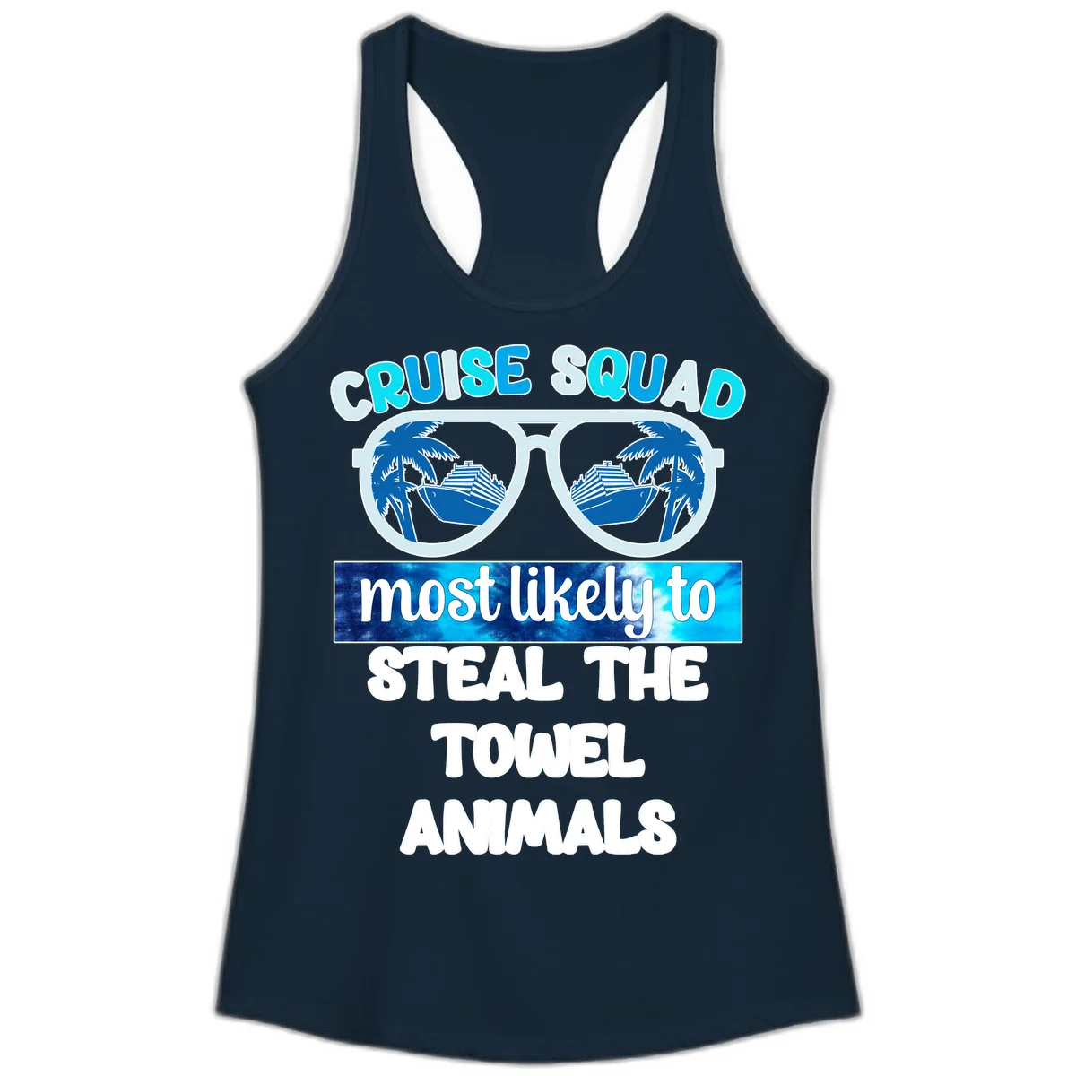 Cruise Squad Towel Thieves Ladies Tank in Solid Midnight Navy