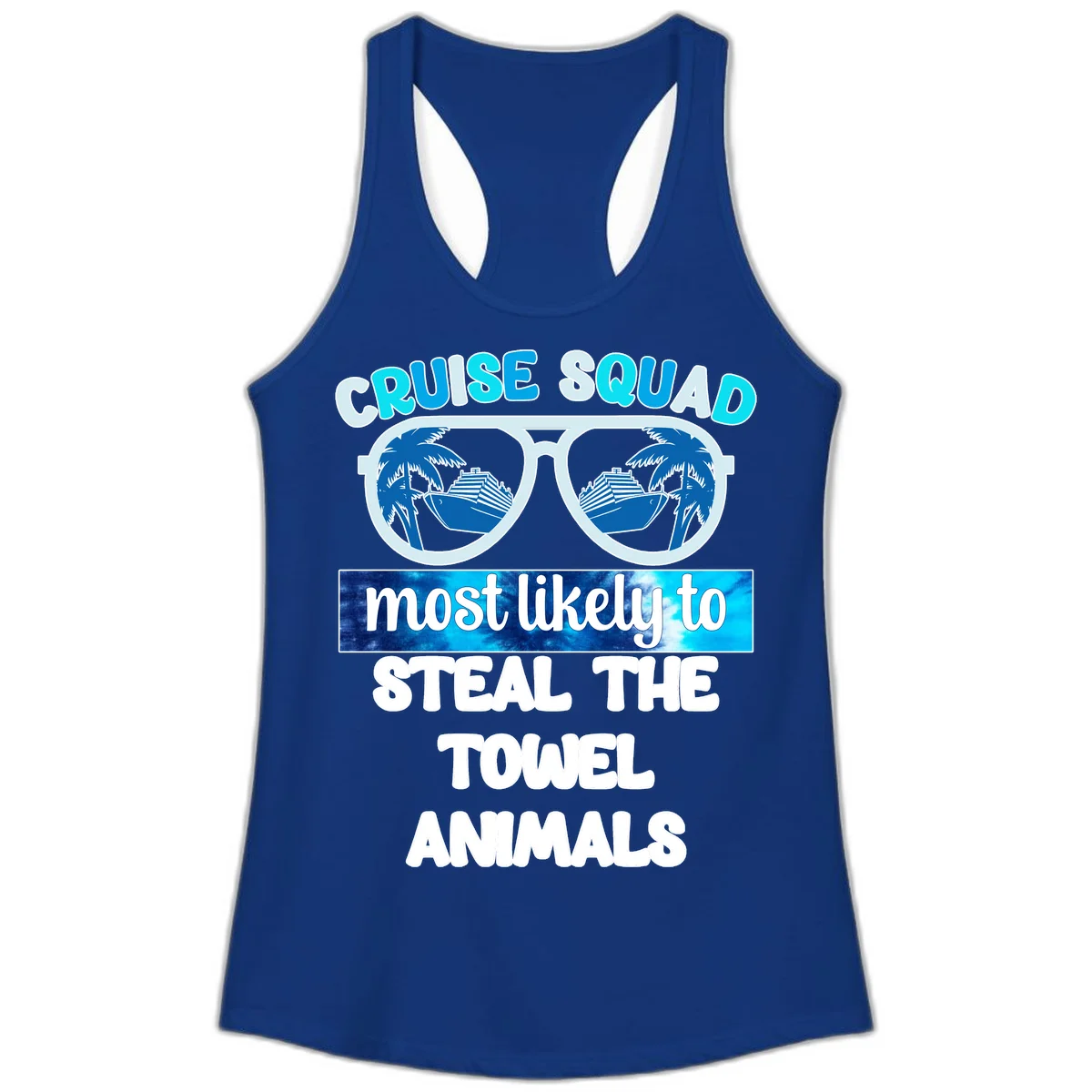 Cruise Squad Towel Thieves Ladies Tank in Solid Royal