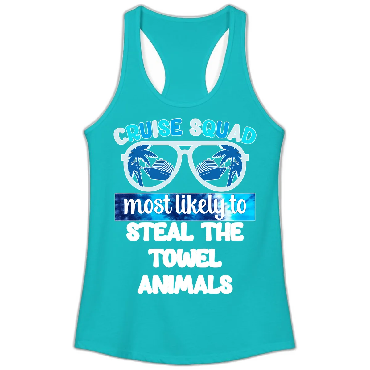 Cruise Squad Towel Thieves Ladies Tank in Tahiti Blue