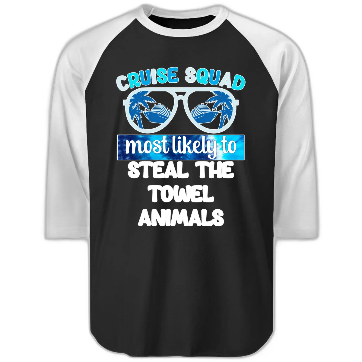 Cruise Squad Towel Thieves Raglan 3/4 in Black White