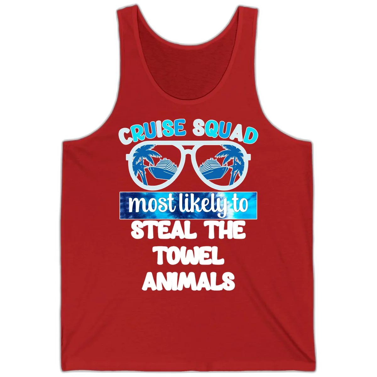 Cruise Squad Towel Thieves Tank in Red