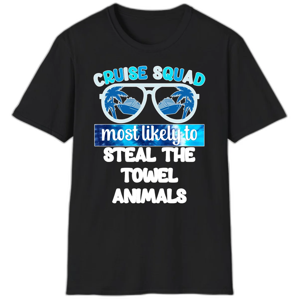 Cruise Squad Towel Thieves T-Shirt in Black