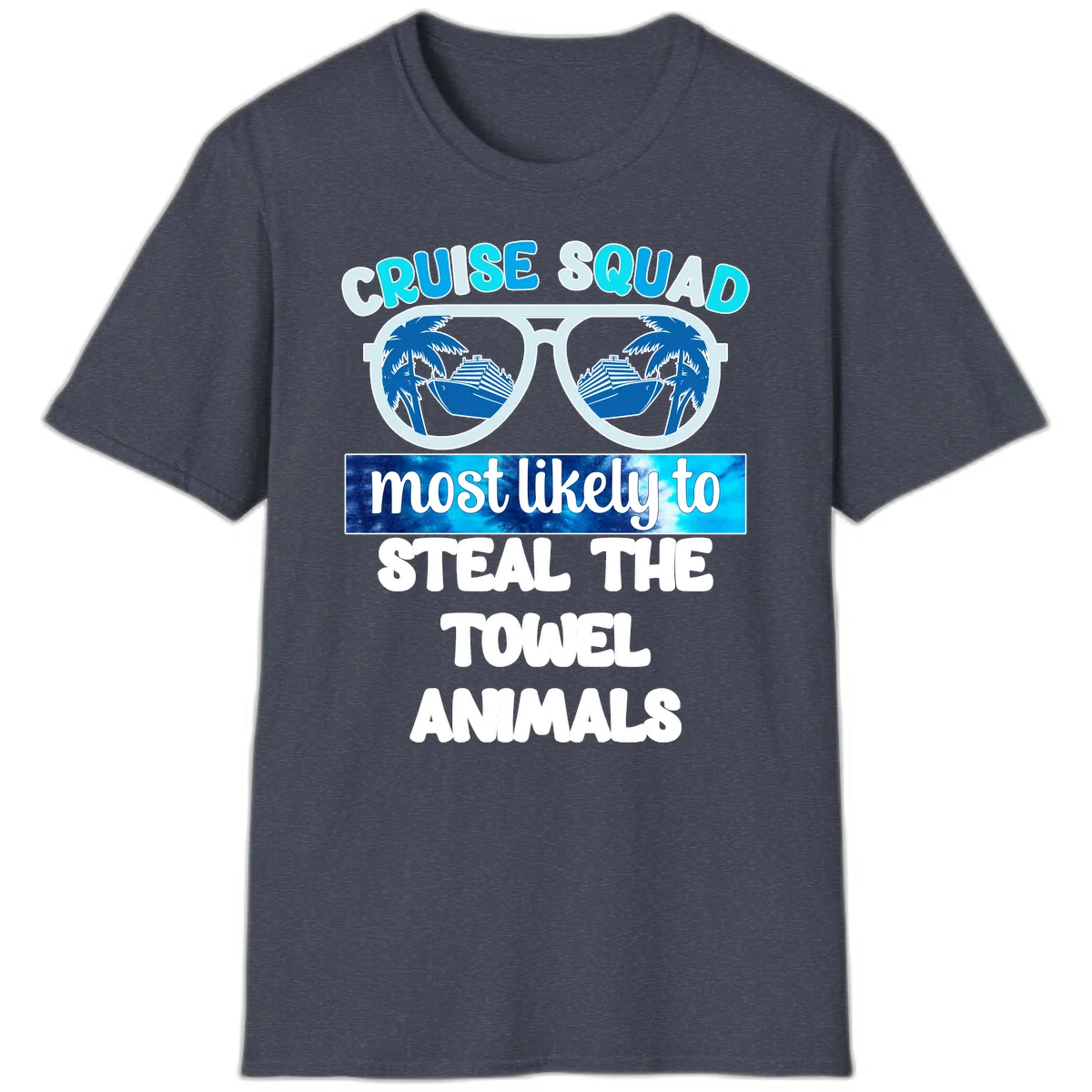 Cruise Squad Towel Thieves T-Shirt in Heather Navy
