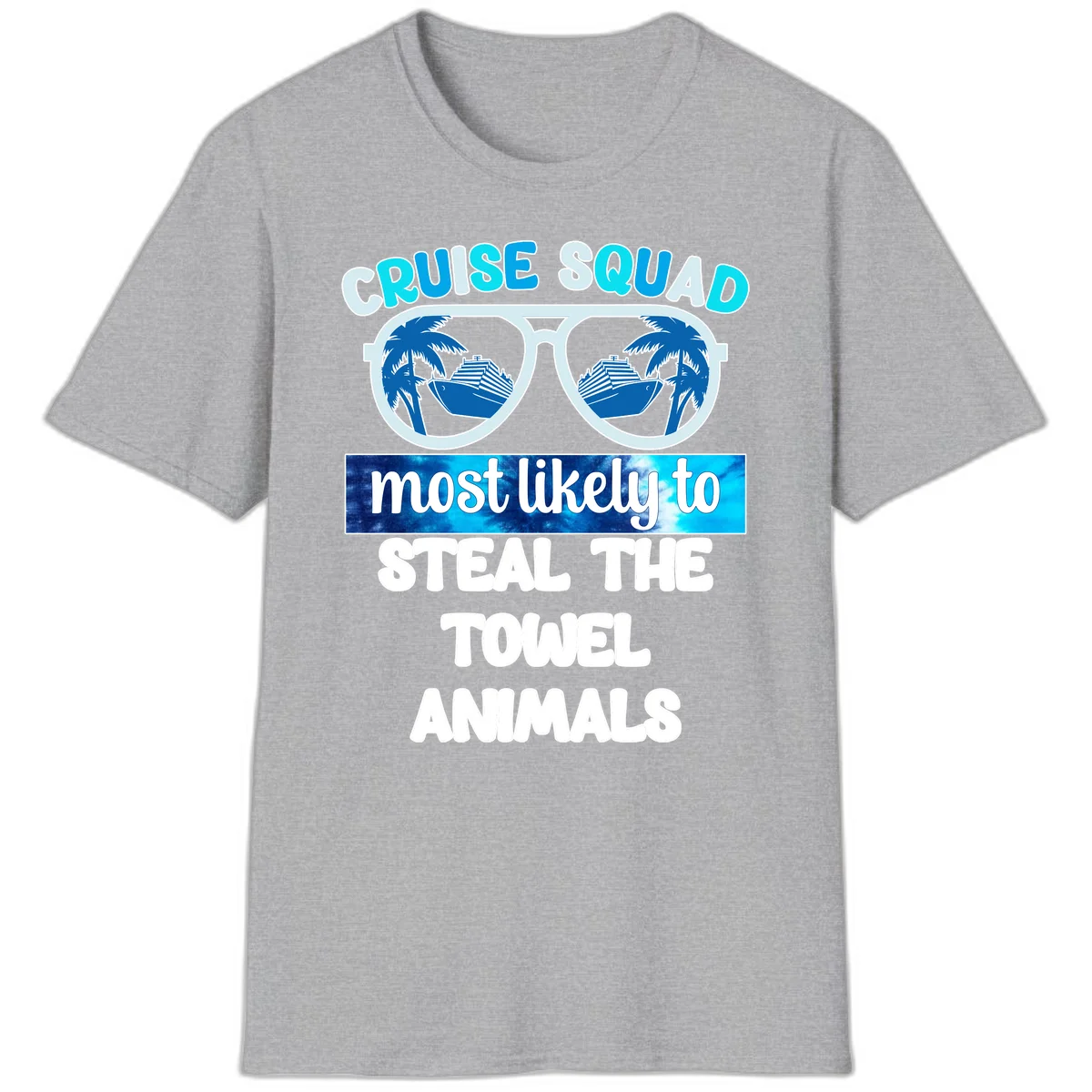 Cruise Squad Towel Thieves T-Shirt in Sport Grey