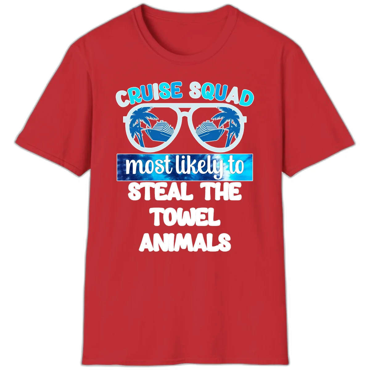 Cruise Squad Towel Thieves T-Shirt in Red
