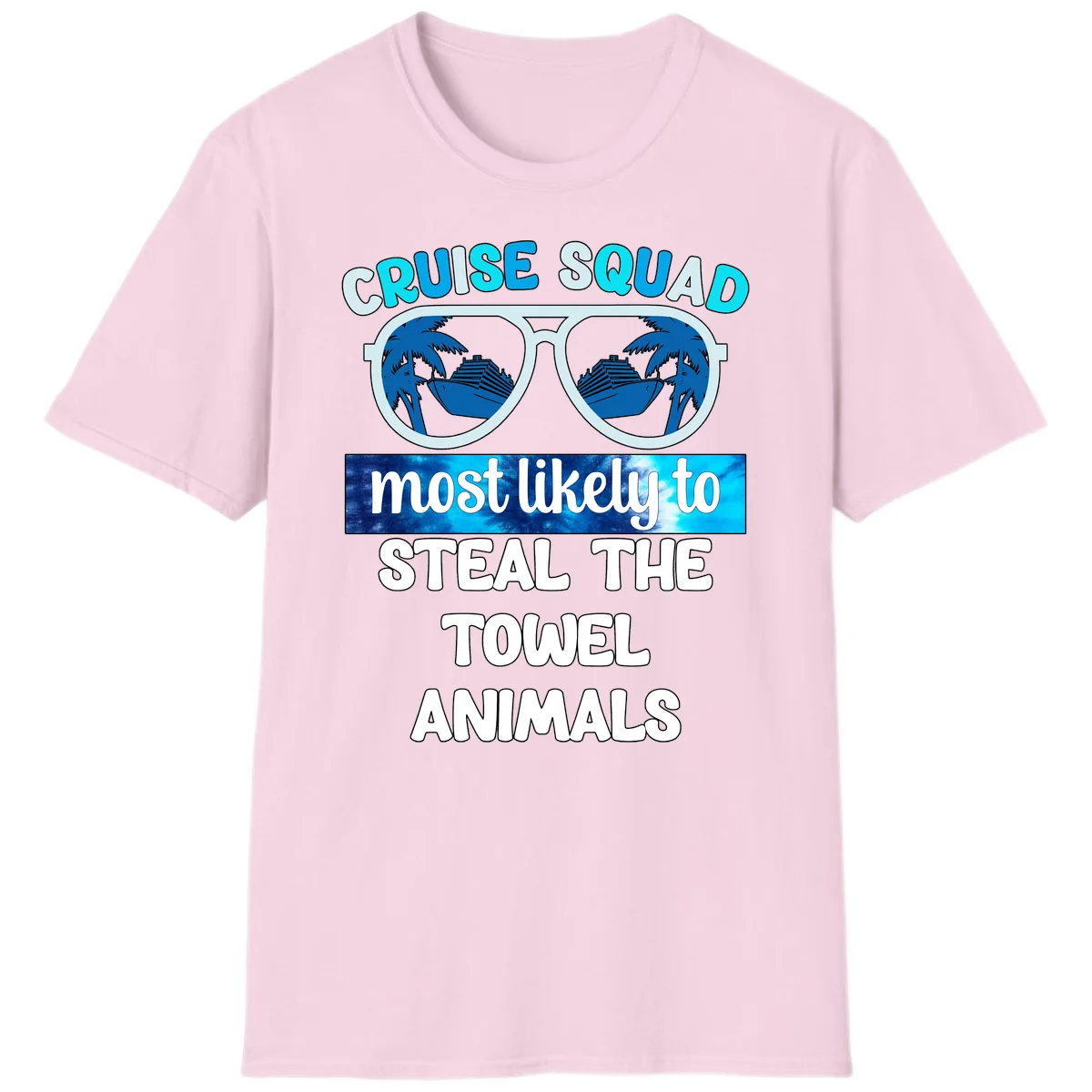 Cruise Squad Towel Thieves T-Shirt in Light Pink