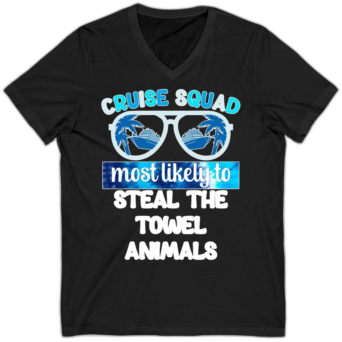 Cruise Squad Towel Thieves V-Neck in Black