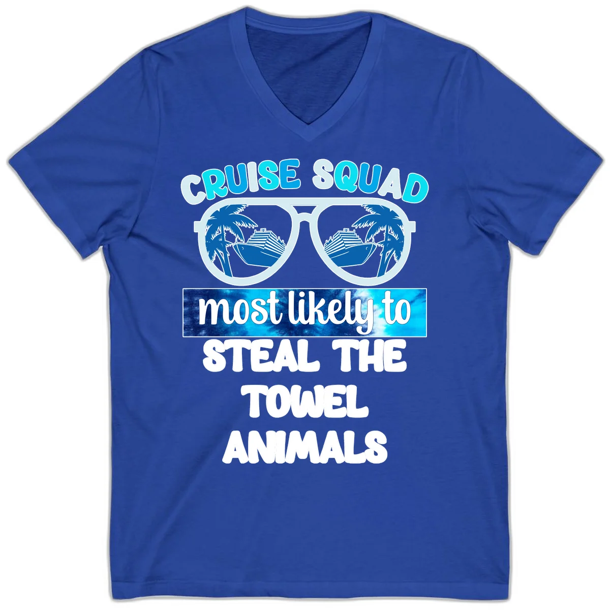 Cruise Squad Towel Thieves V-Neck in True Royal