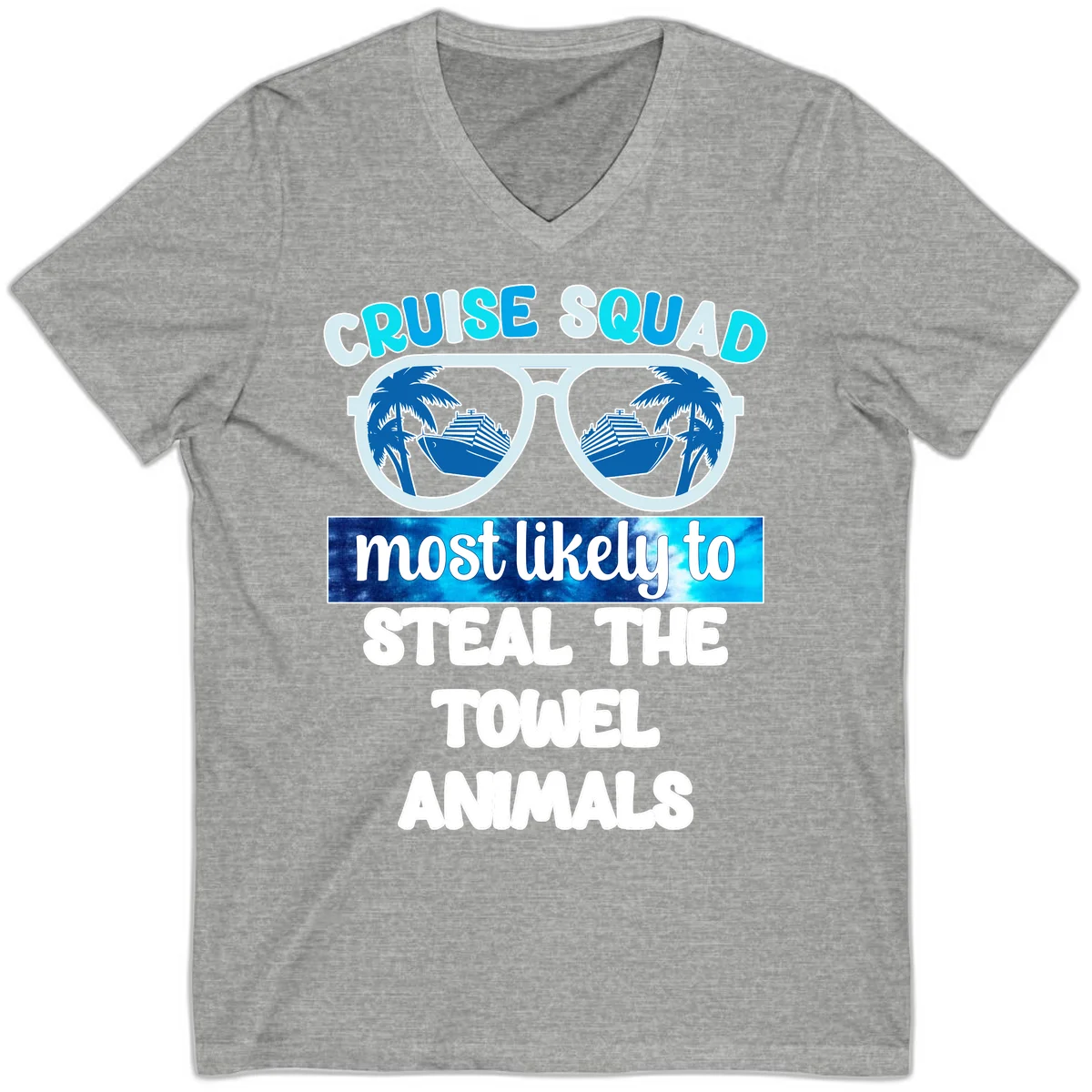 Cruise Squad Towel Thieves V-Neck in Athletic Heather