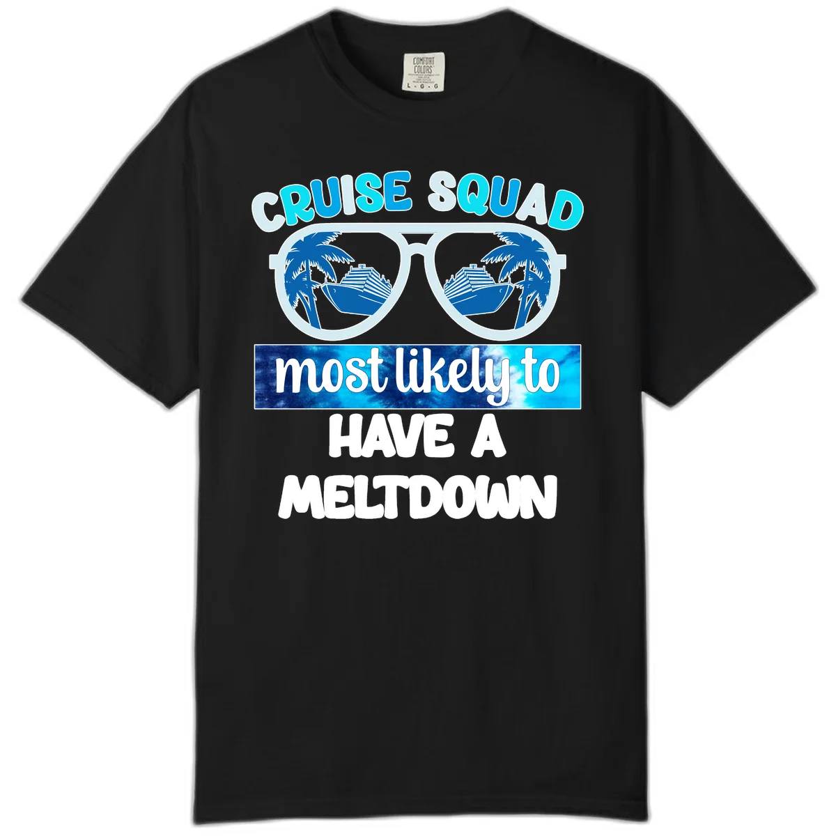 Cruise Squad Meltdown Comfort Color T-Shirt in Black