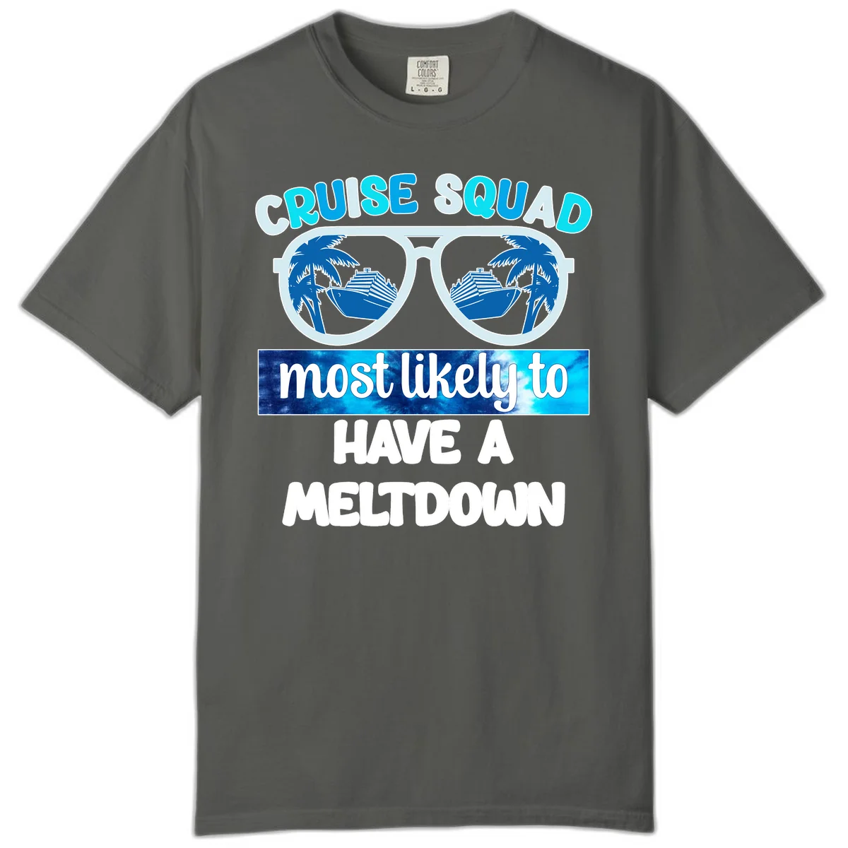 Cruise Squad Meltdown Comfort Color T-Shirt in Pepper