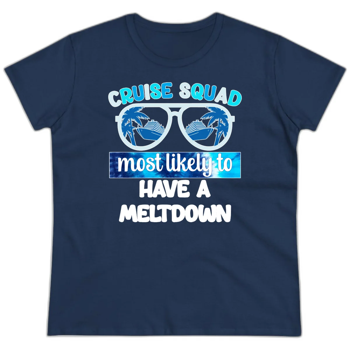 Cruise Squad Meltdown Ladies Tee in Navy