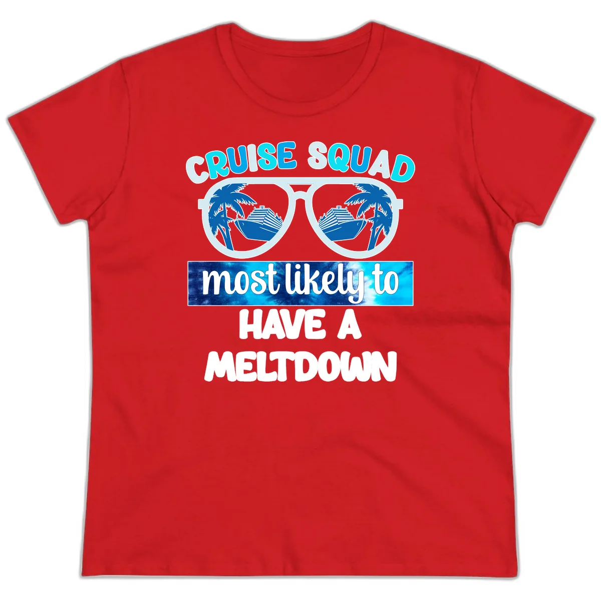 Cruise Squad Meltdown Ladies Tee in Red