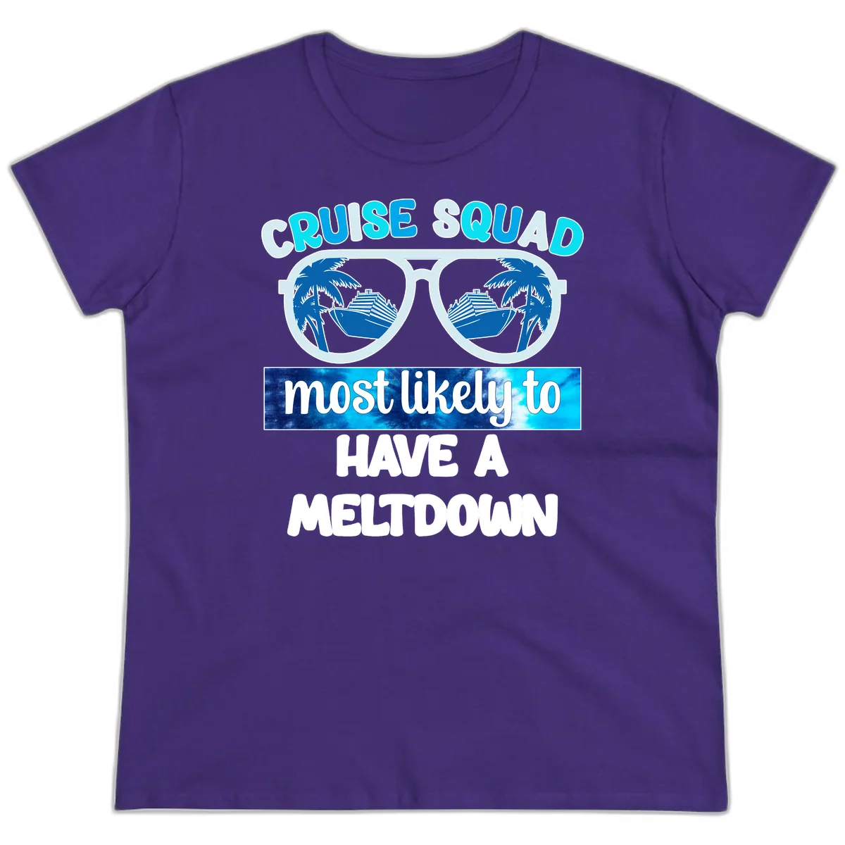 Cruise Squad Meltdown Ladies Tee in Purple