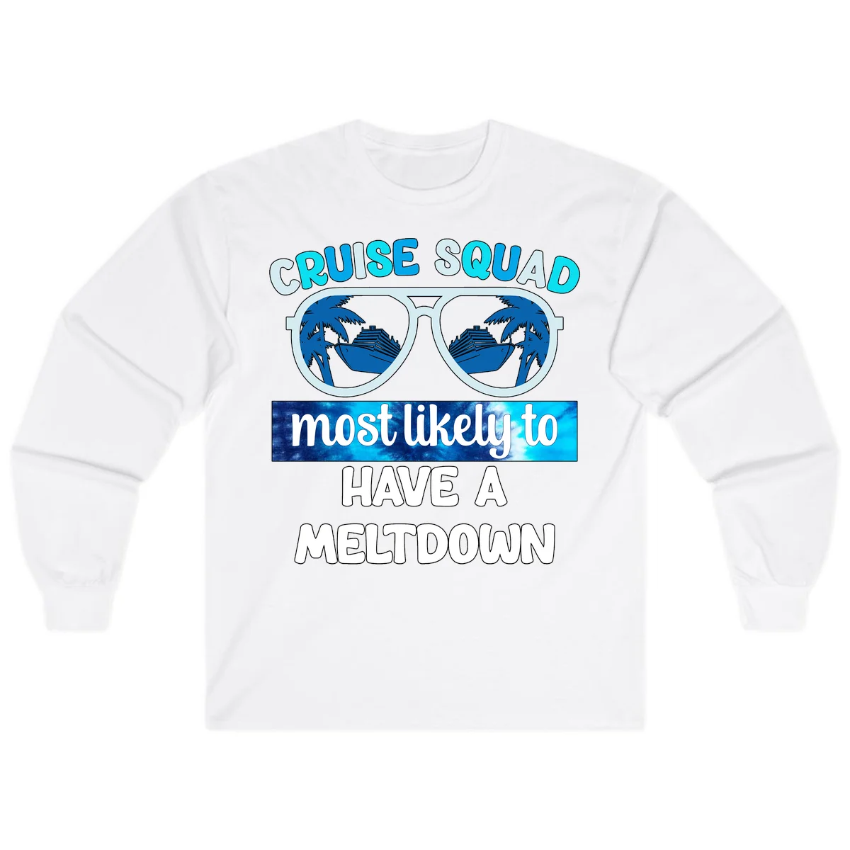 Cruise Squad Meltdown Long Sleeve Tee in White