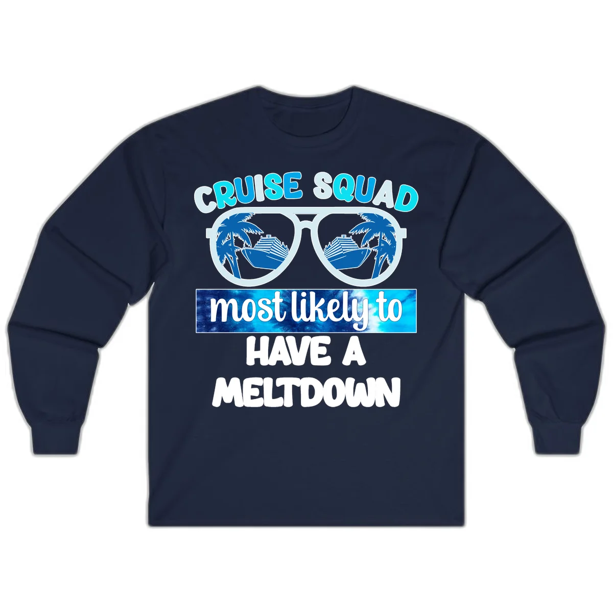 Cruise Squad Meltdown Long Sleeve Tee in Navy