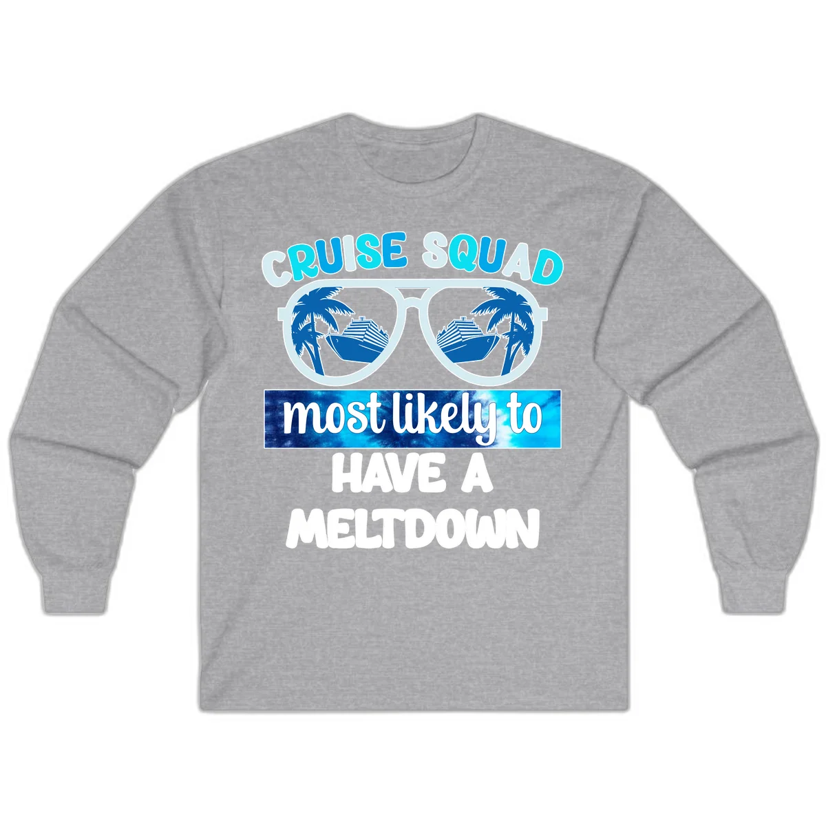 Cruise Squad Meltdown Long Sleeve Tee in Sport Grey