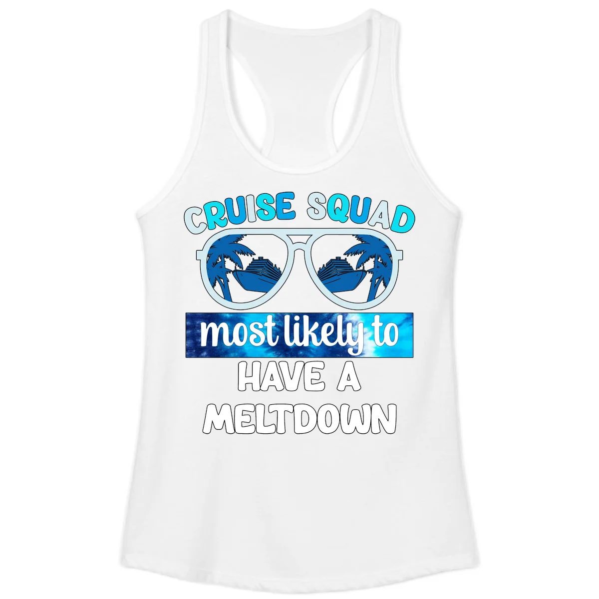 Cruise Squad Meltdown Ladies Tank Top in White