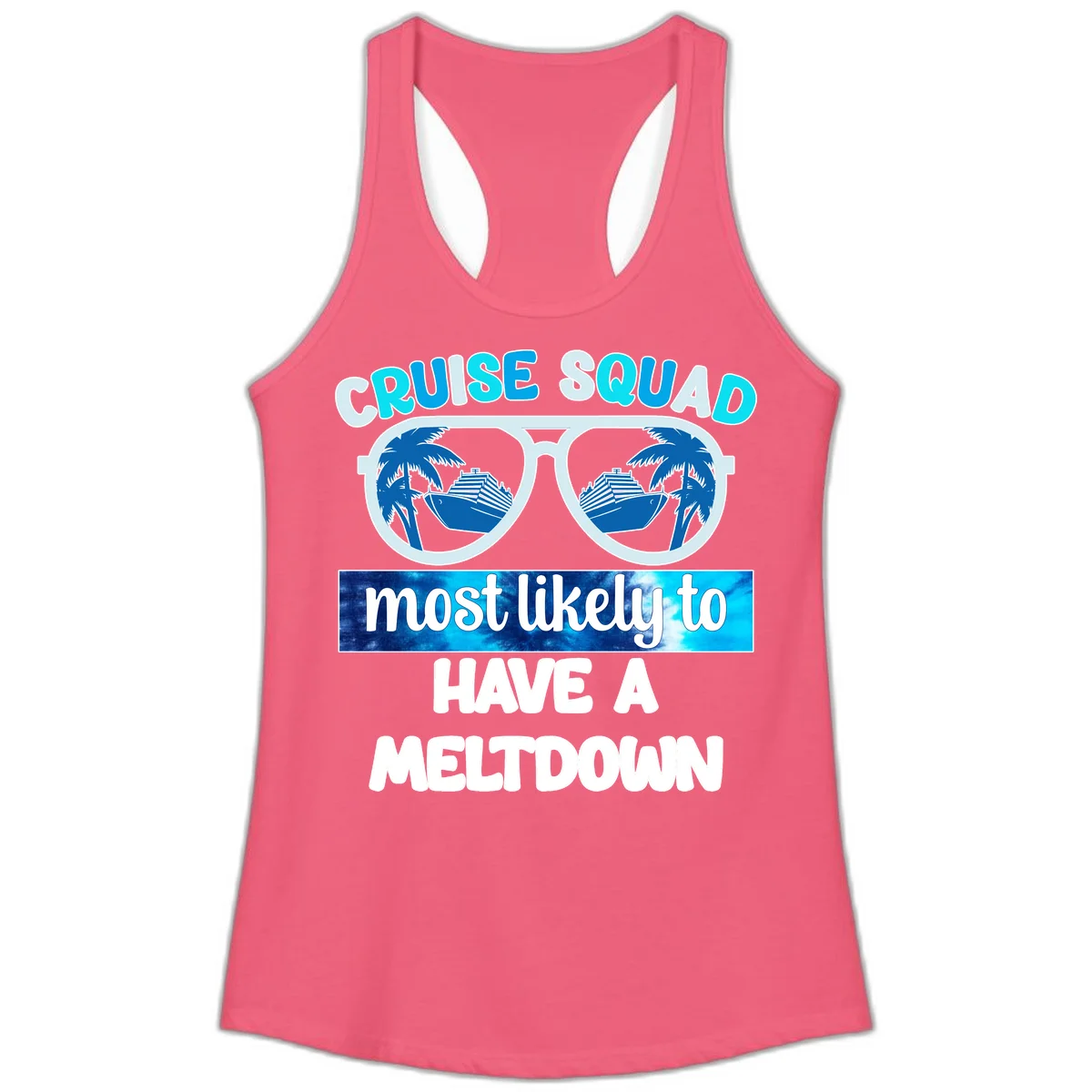 Cruise Squad Meltdown Ladies Tank Top in Hot Pink