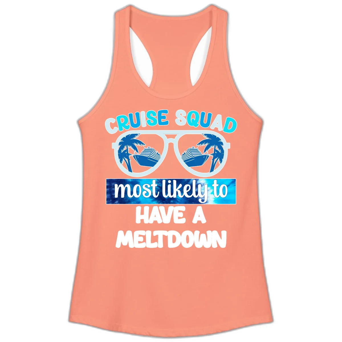 Cruise Squad Meltdown Ladies Tank Top in Solid Light Orange
