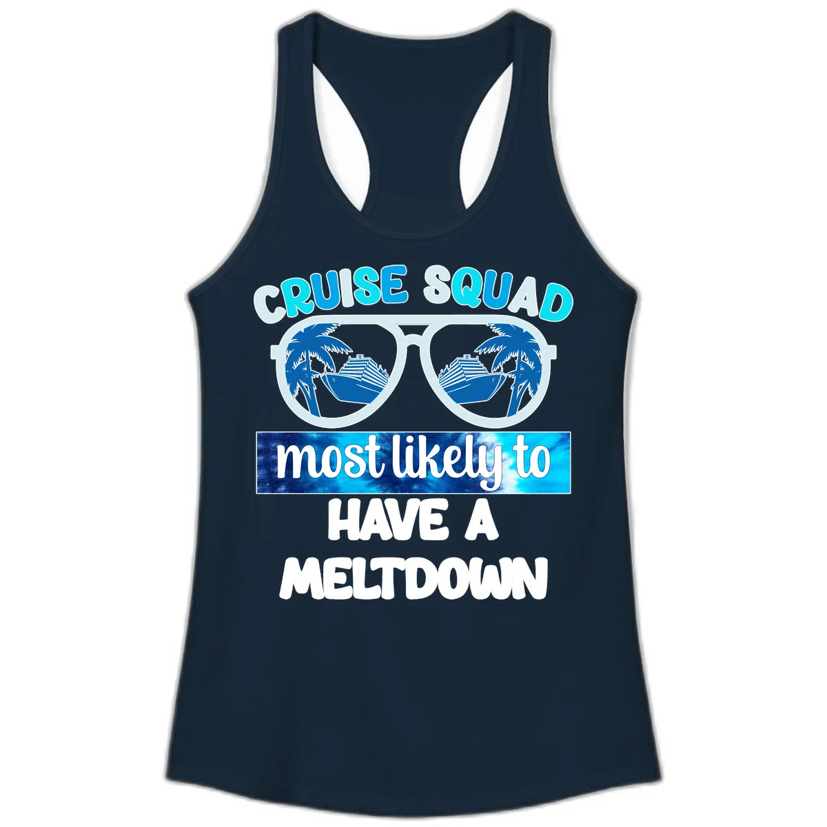 Cruise Squad Meltdown Ladies Tank Top in Solid Midnight Navy