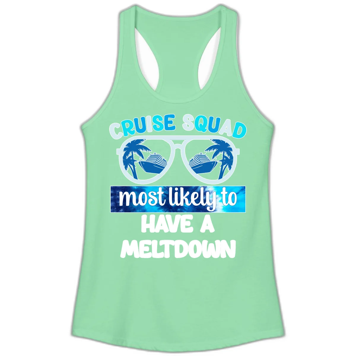 Cruise Squad Meltdown Ladies Tank Top in Solid Mint