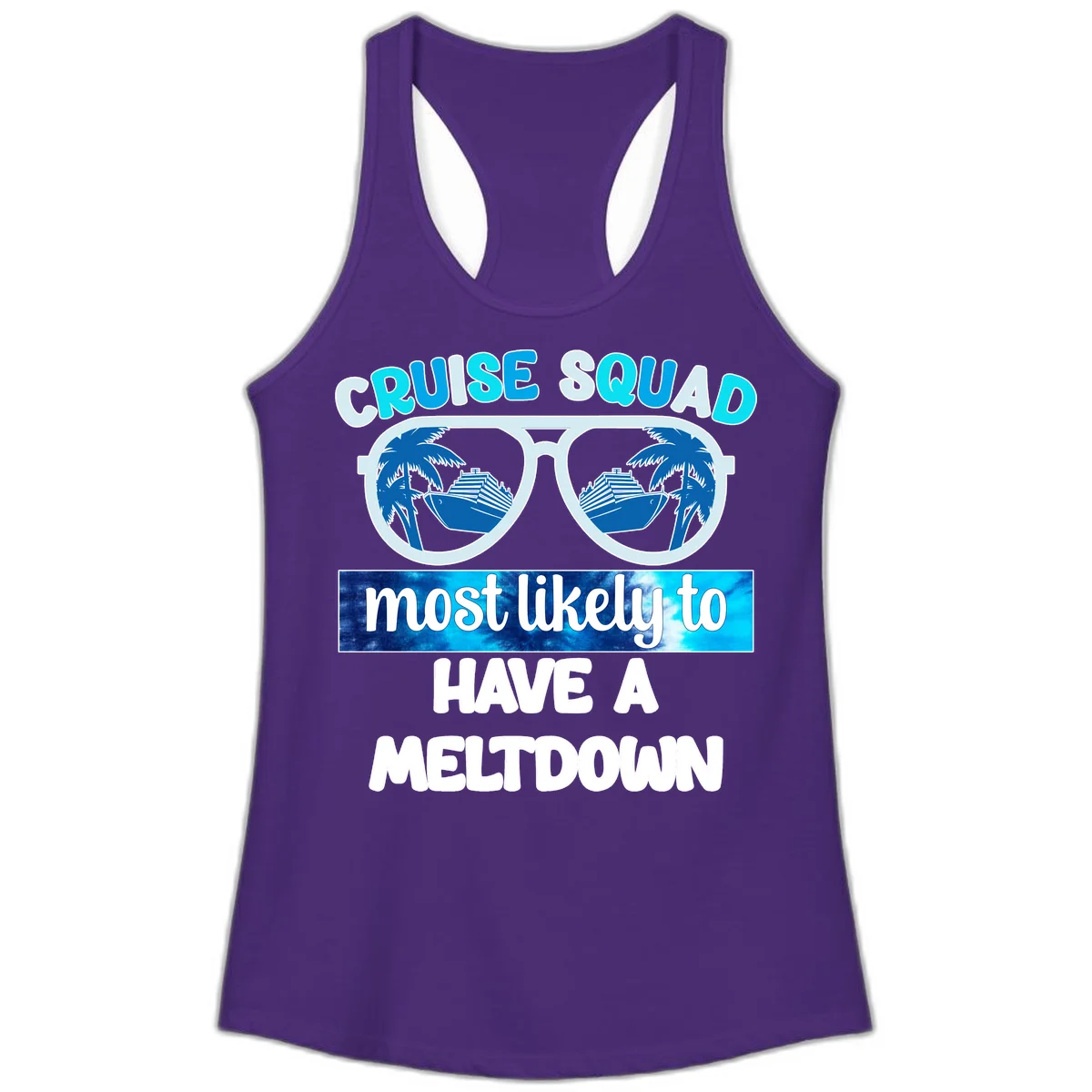 Cruise Squad Meltdown Ladies Tank Top in Solid Purple Rush