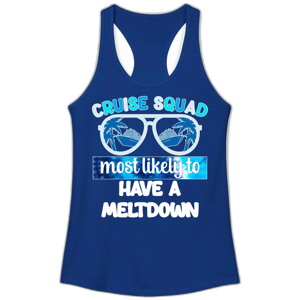 Cruise Squad Meltdown Ladies Tank Top in Solid Royal