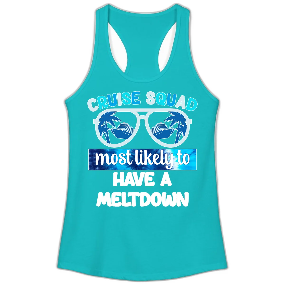 Cruise Squad Meltdown Ladies Tank Top in Tahiti Blue
