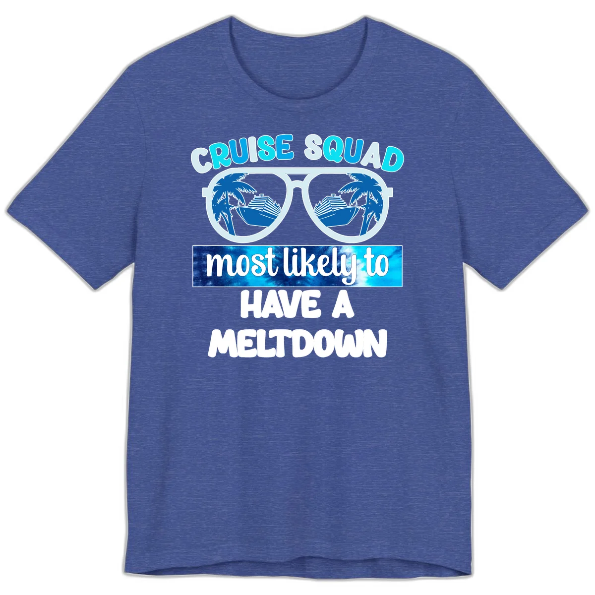 Cruise Squad Meltdown Premium T-Shirt in Heather True Royal
