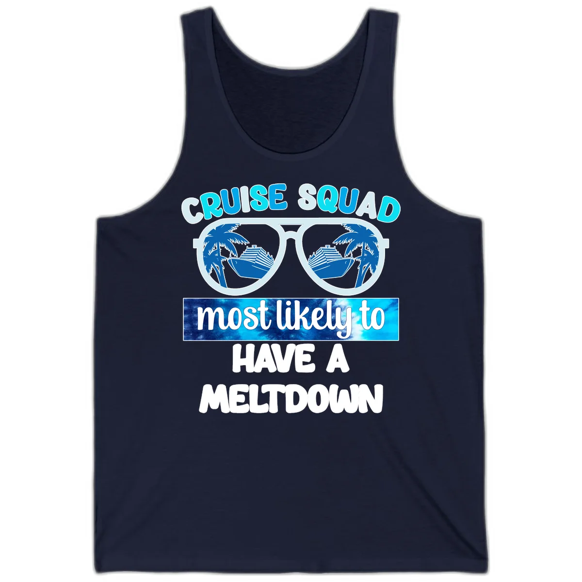 Cruise Squad Meltdown Tank Top in Navy