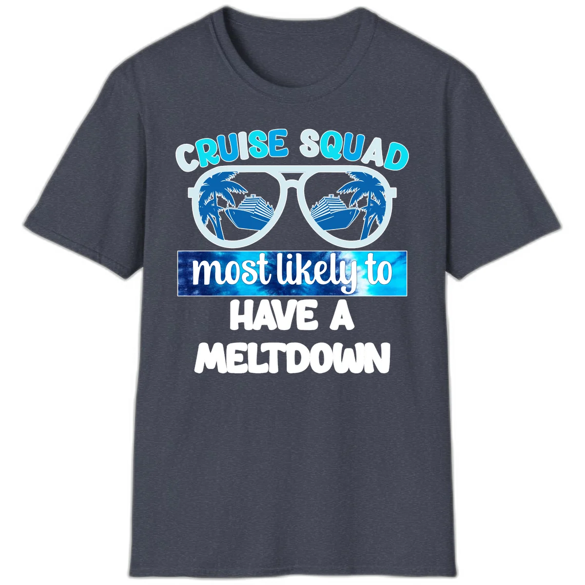 Cruise Squad Meltdown T-Shirt in Heather Navy