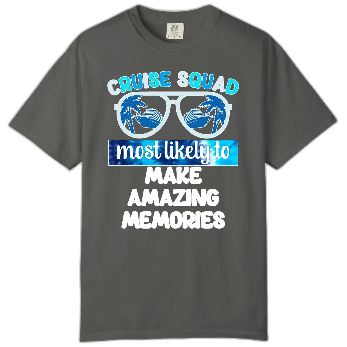Cruise Squad Amazing Memories Comfort Color Tee in Pepper