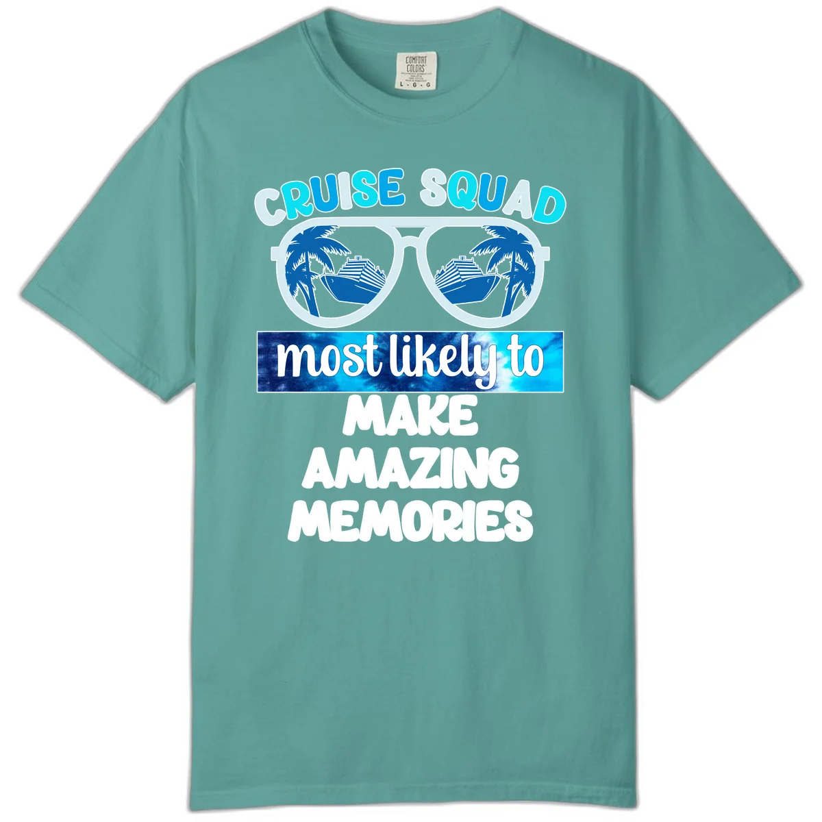 Cruise Squad Amazing Memories Comfort Color Tee in Seafoam