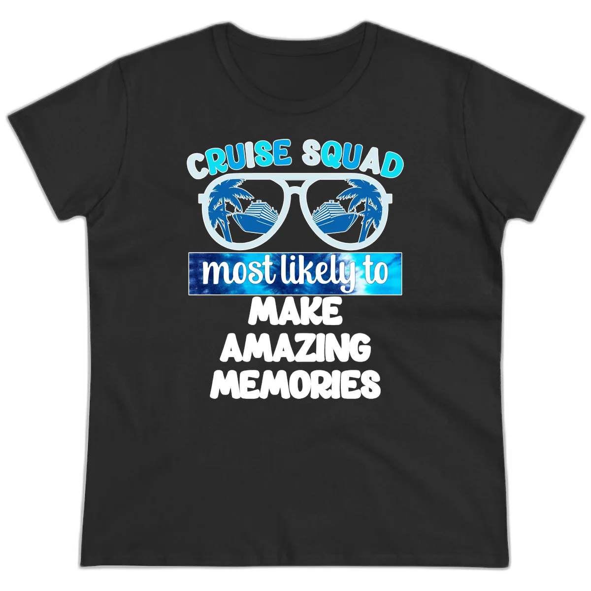 Cruise Squad Amazing Memories Ladies Tee in Black