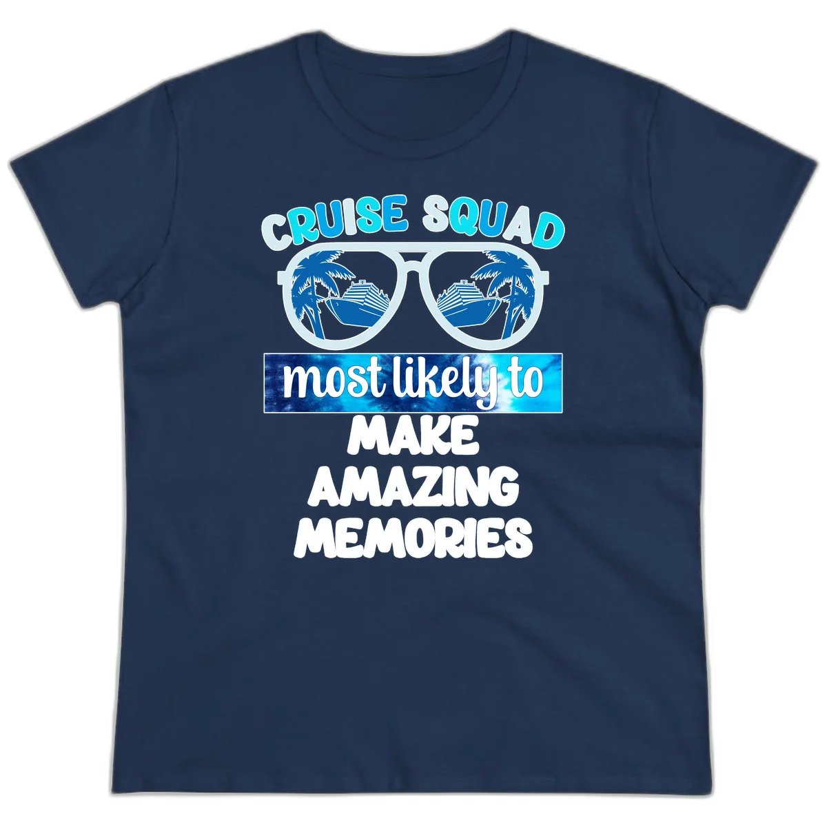 Cruise Squad Amazing Memories Ladies Tee in Navy
