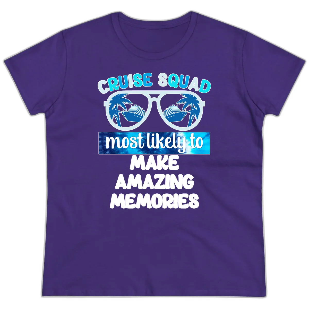 Cruise Squad Amazing Memories Ladies Tee in Purple