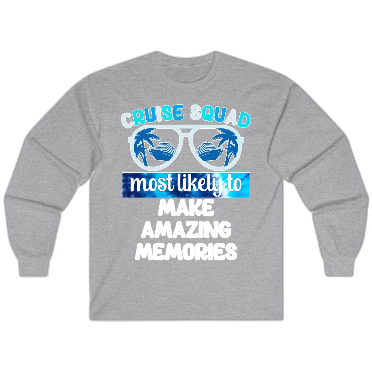 Cruise Squad Amazing Memories Long Sleeve in Sport Grey