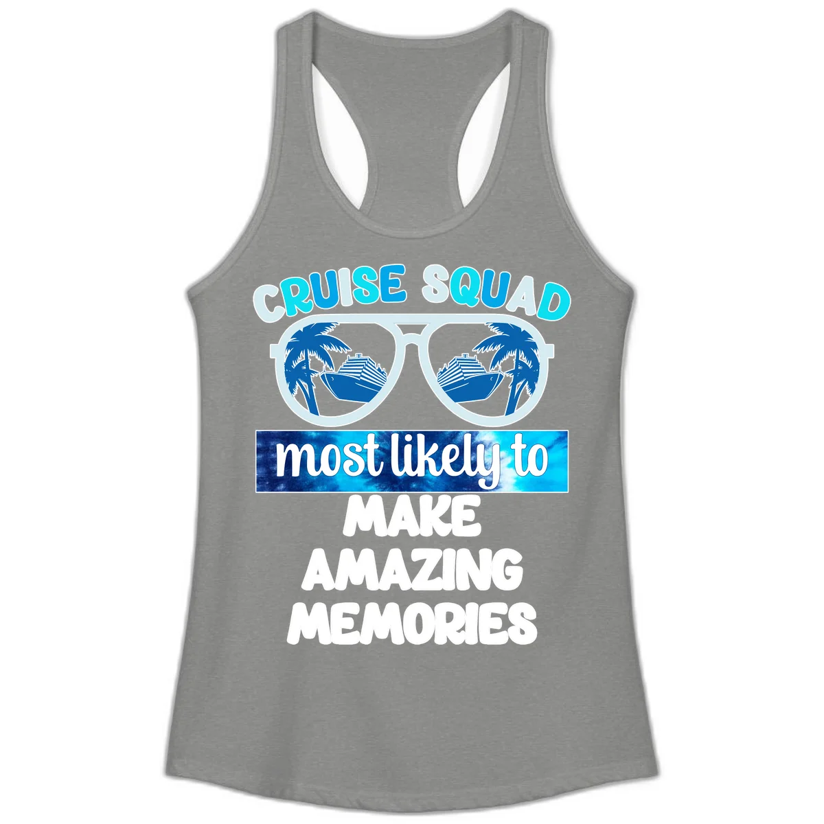 Cruise Squad Amazing Memories Ladies Tank in Heather Grey