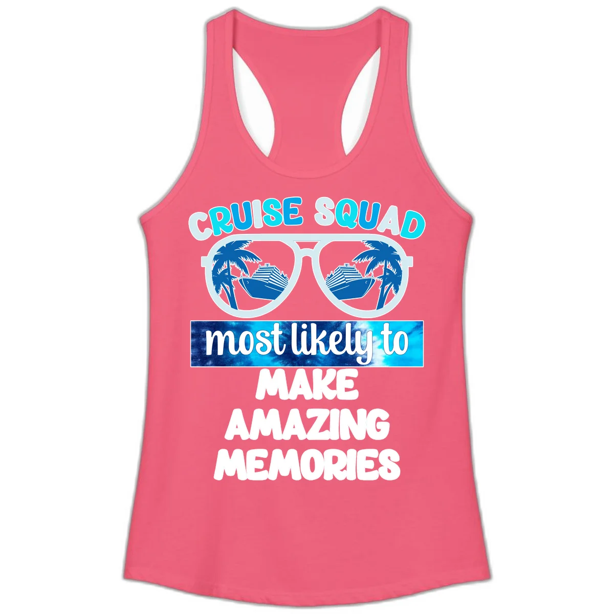 Cruise Squad Amazing Memories Ladies Tank in Hot Pink