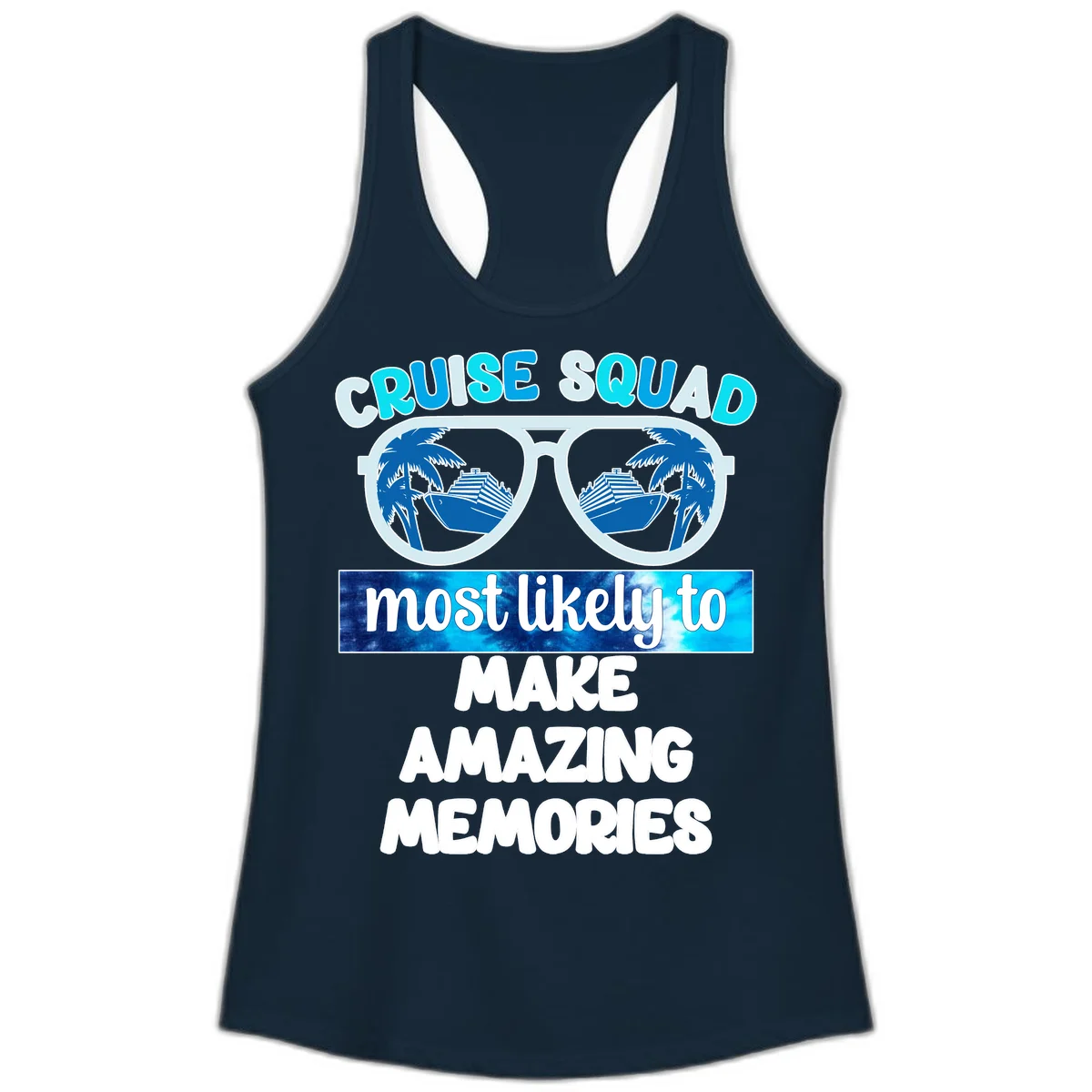 Cruise Squad Amazing Memories Ladies Tank in Solid Midnight Navy
