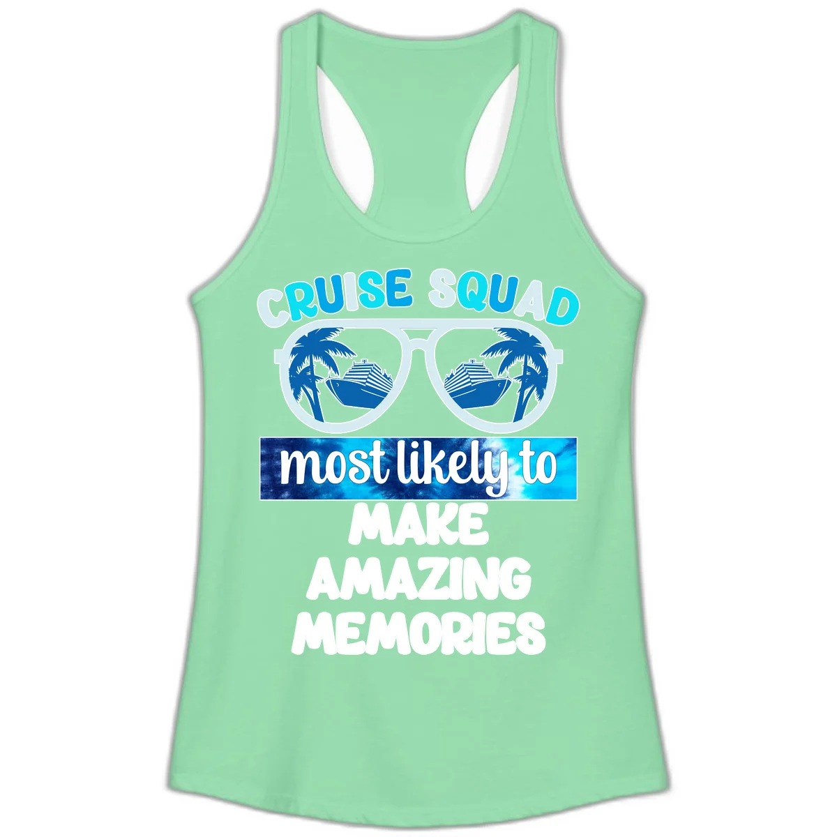 Cruise Squad Amazing Memories Ladies Tank in Solid Mint