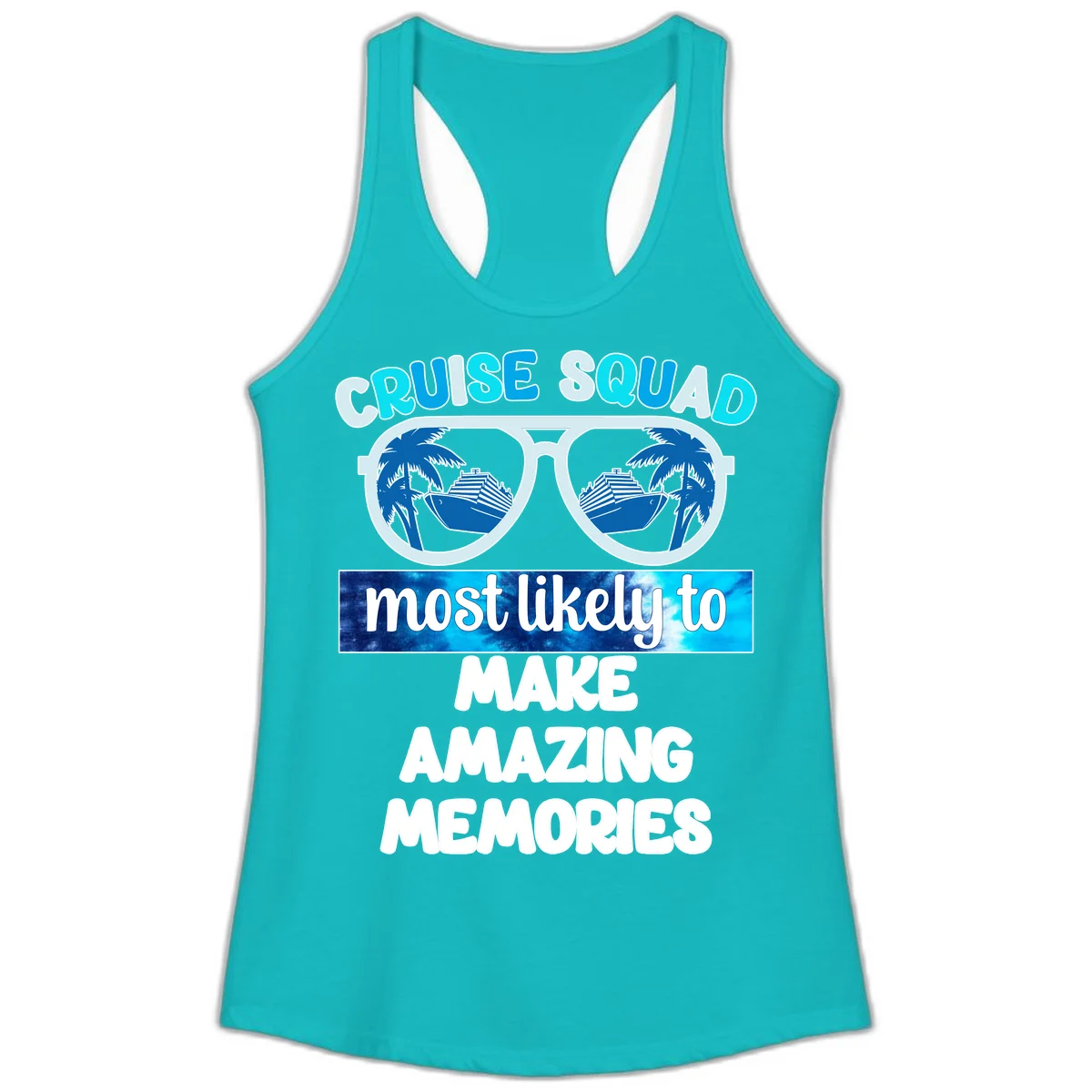 Cruise Squad Amazing Memories Ladies Tank in Tahiti Blue