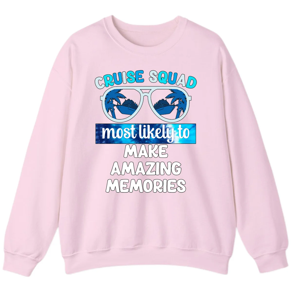 Cruise Squad Amazing Memories Sweatshirt in Light Pink