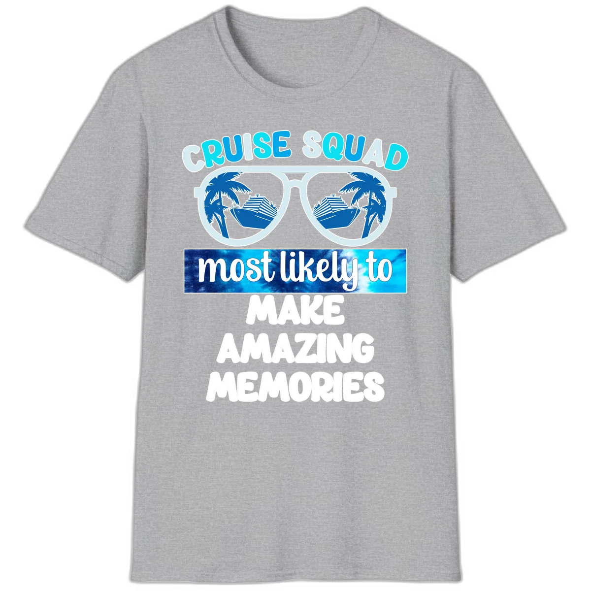 Cruise Squad Amazing Memories T-Shirt in Sport Grey