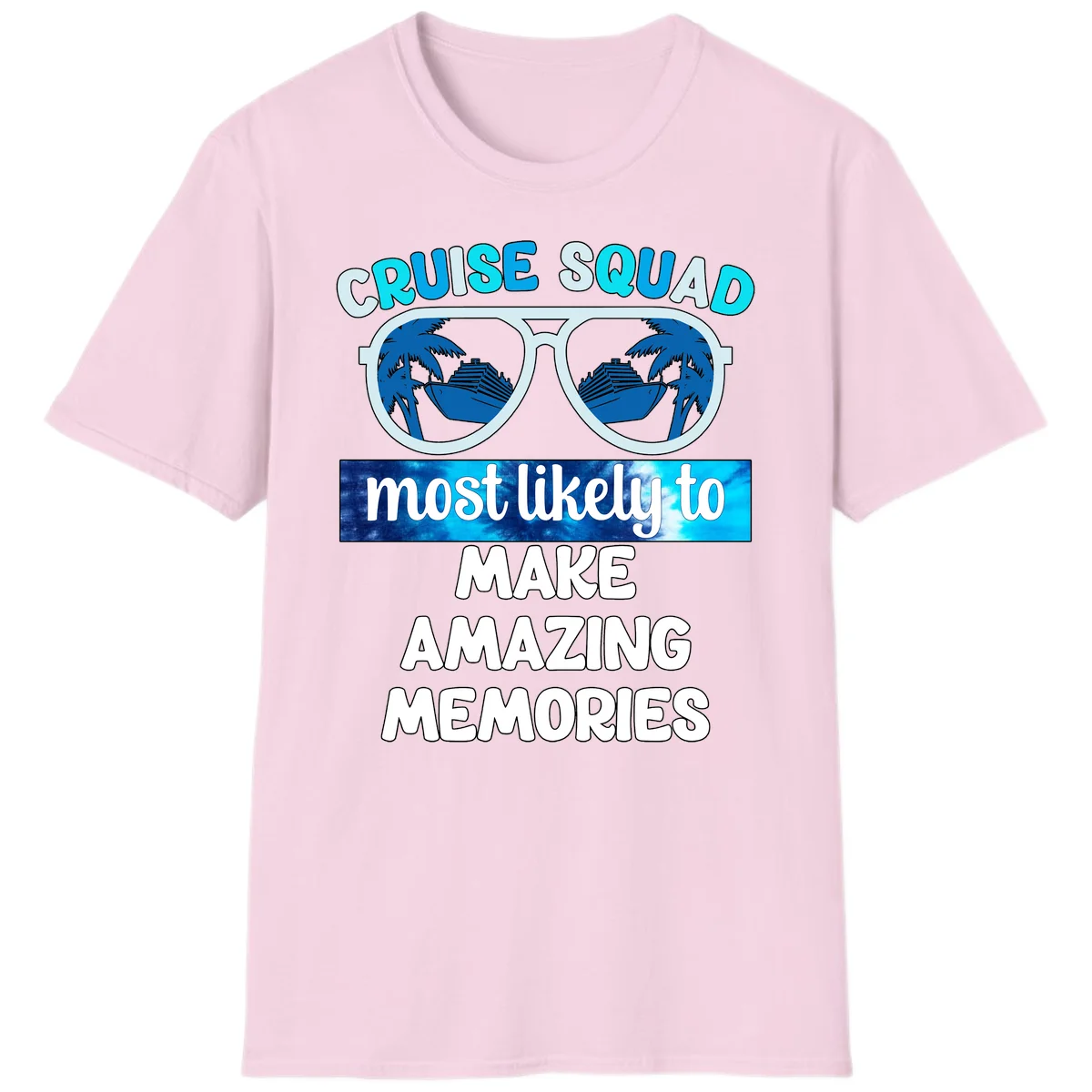 Cruise Squad Amazing Memories T-Shirt in Light Pink