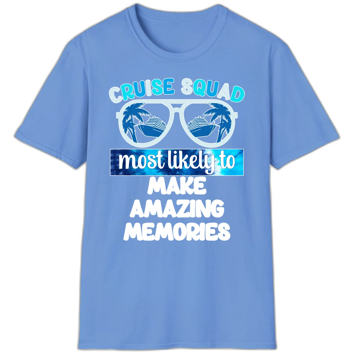 Cruise Squad Amazing Memories T-Shirt in Carolina Blue